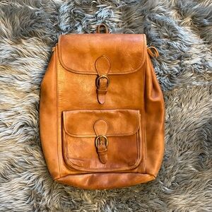 Stylish Tan Leather Backpack